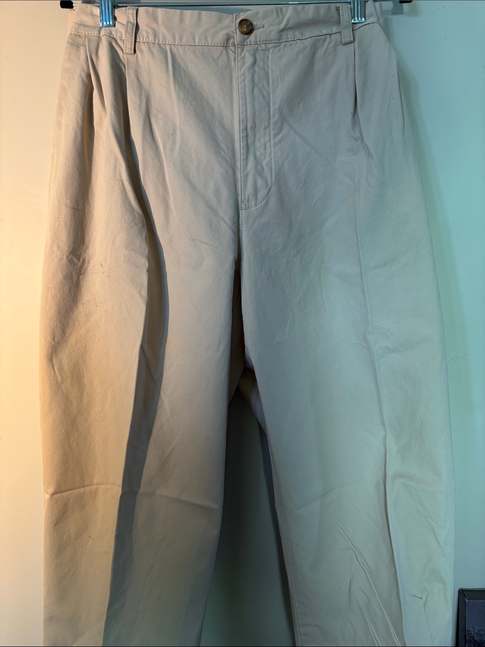 Tommy Hilfiger Relaxed Pleated Chino Pants - Light Beige 40l x 34l